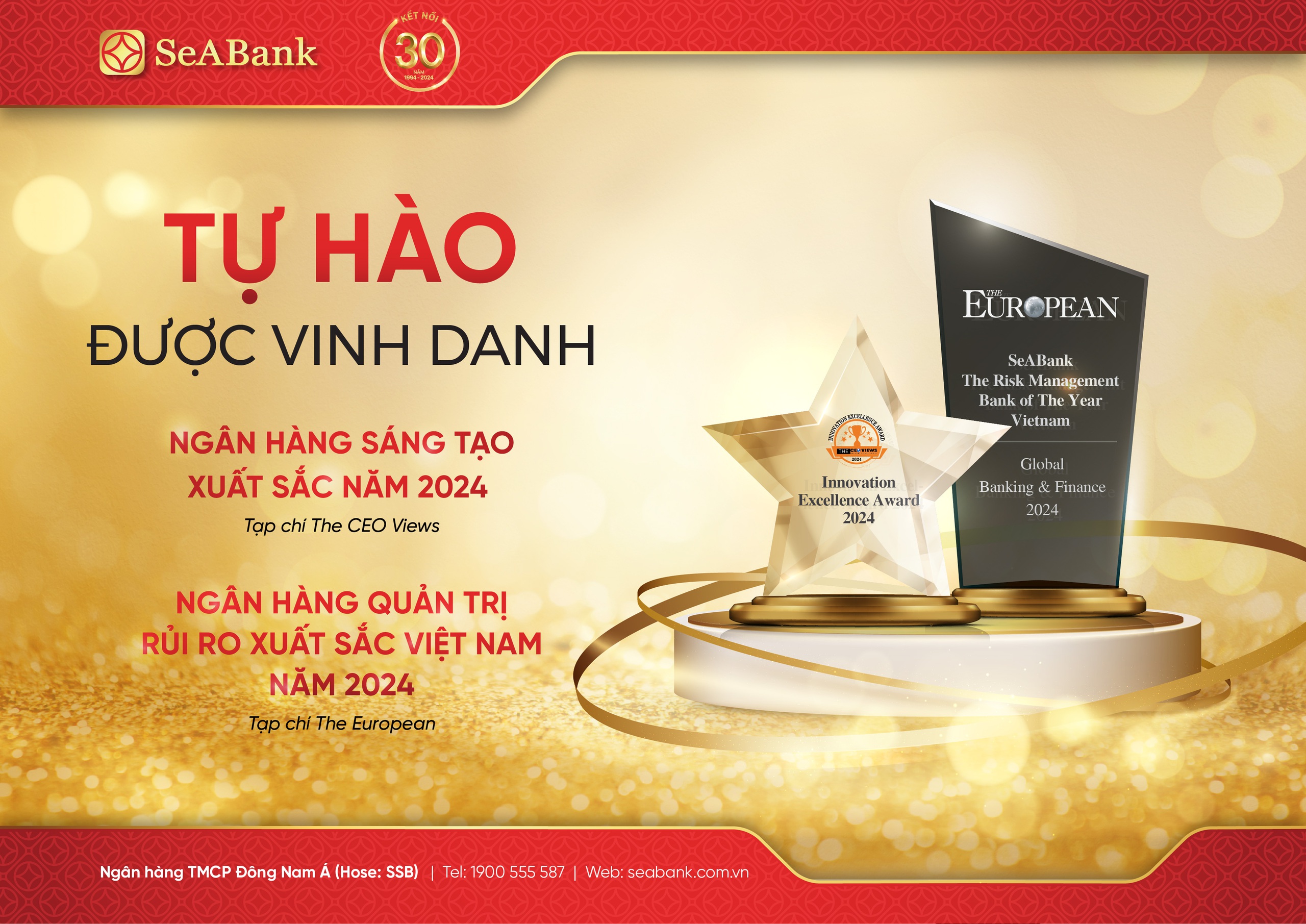 SeABank được vinh danh Ng&acirc;n h&agrave;ng Quản trị rủi ro xuất sắc v&agrave; Ng&acirc;n h&agrave;ng s&aacute;ng tạo xuất sắc- Ảnh 1.