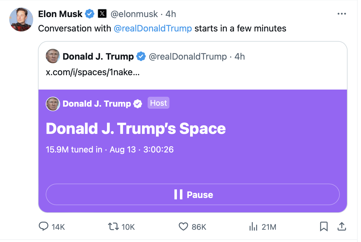 C&oacute; g&igrave; trong cuộc tr&ograve; chuyện triệu người nghe giữa 2 tỷ ph&uacute; Donald Trump v&agrave; Elon Musk?- Ảnh 1.