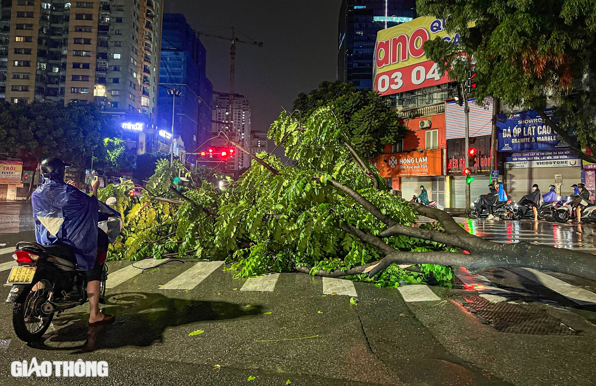Đường ngập, c&acirc;y đổ la liệt sau trận mưa lớn ở H&agrave; Nội- Ảnh 1.