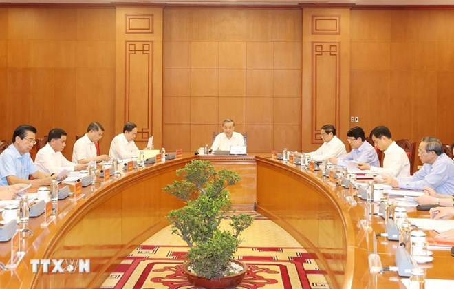 Tổng B&iacute; thư, Chủ tịch nước T&ocirc; L&acirc;m chủ tr&igrave; họp về quy hoạch nh&acirc;n sự Trung ương- Ảnh 1.