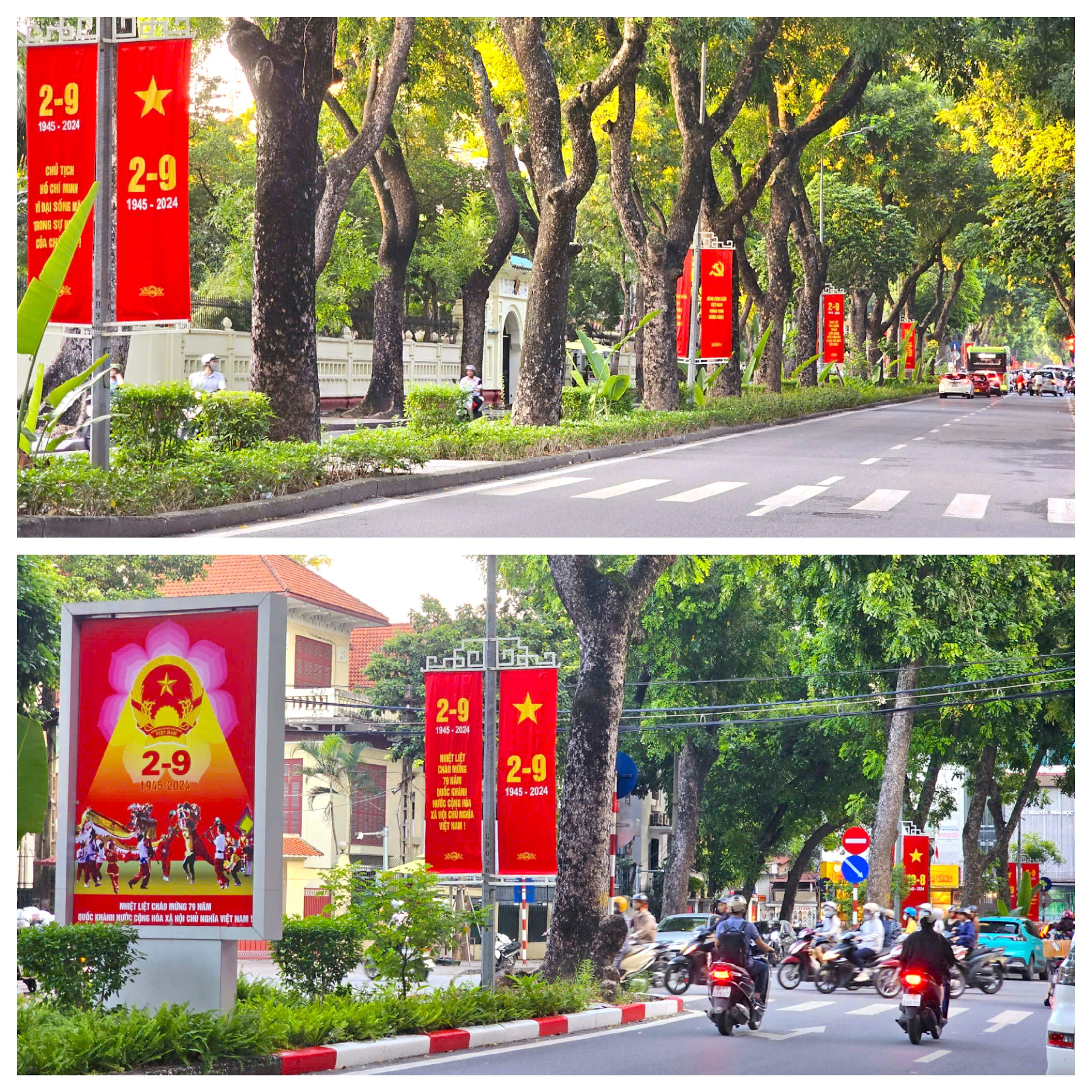 Đường phố H&agrave; Nội trang ho&agrave;ng rực rỡ mừng Quốc kh&aacute;nh 2/9- Ảnh 2.