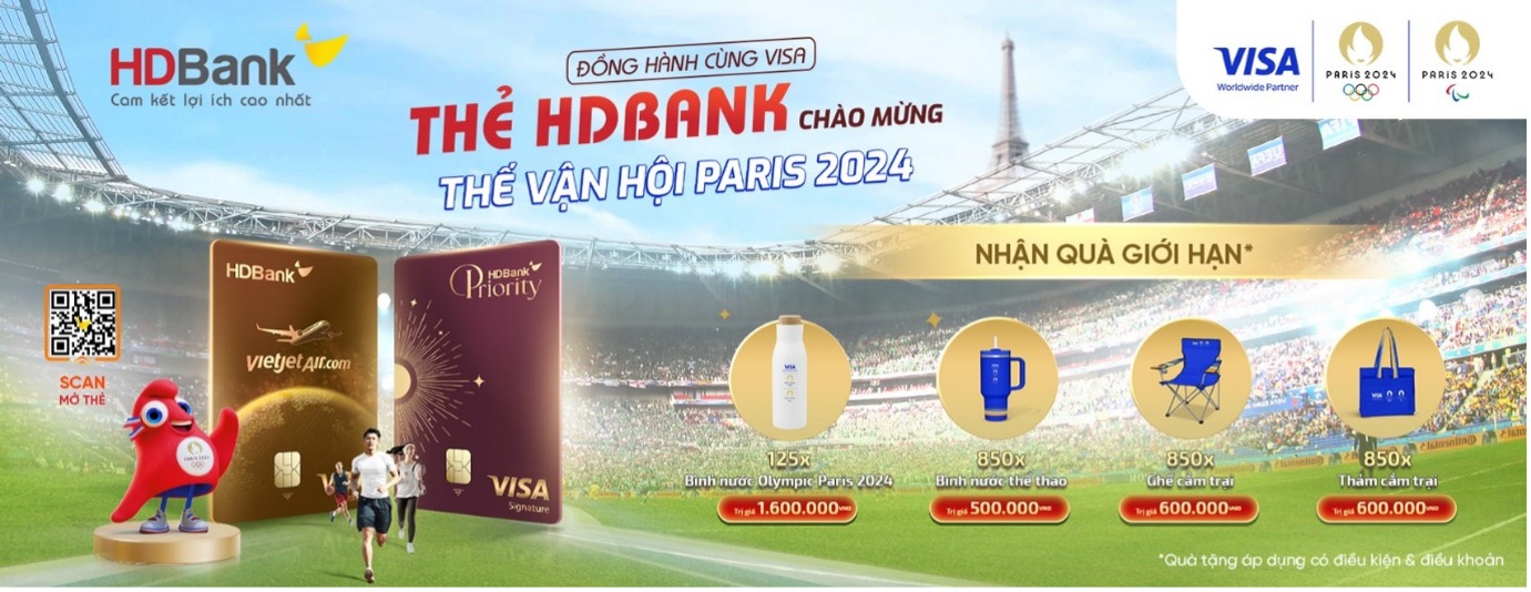 Thẻ tín dụng HDBank chào đón Thế vận hội Paris 2024 với loạt ưu đãi hấp dẫn- Ảnh 1. Thẻ tín dụng HDBank chào đón Thế vận hội Paris 2024 với loạt ưu đãi hấp dẫn- Ảnh 1.