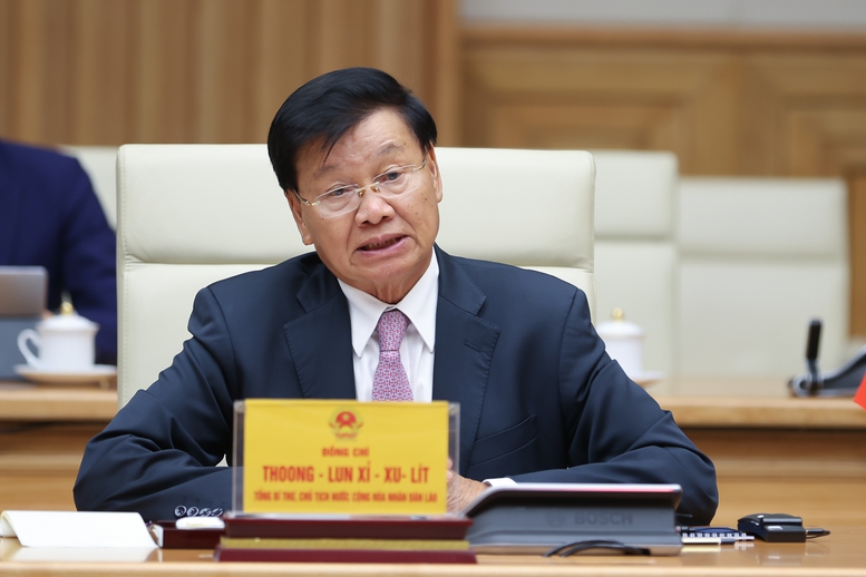 Thủ tướng Phạm Minh Ch&iacute;nh hội kiến Tổng B&iacute; thư, Chủ tịch nước L&agrave;o- Ảnh 3.