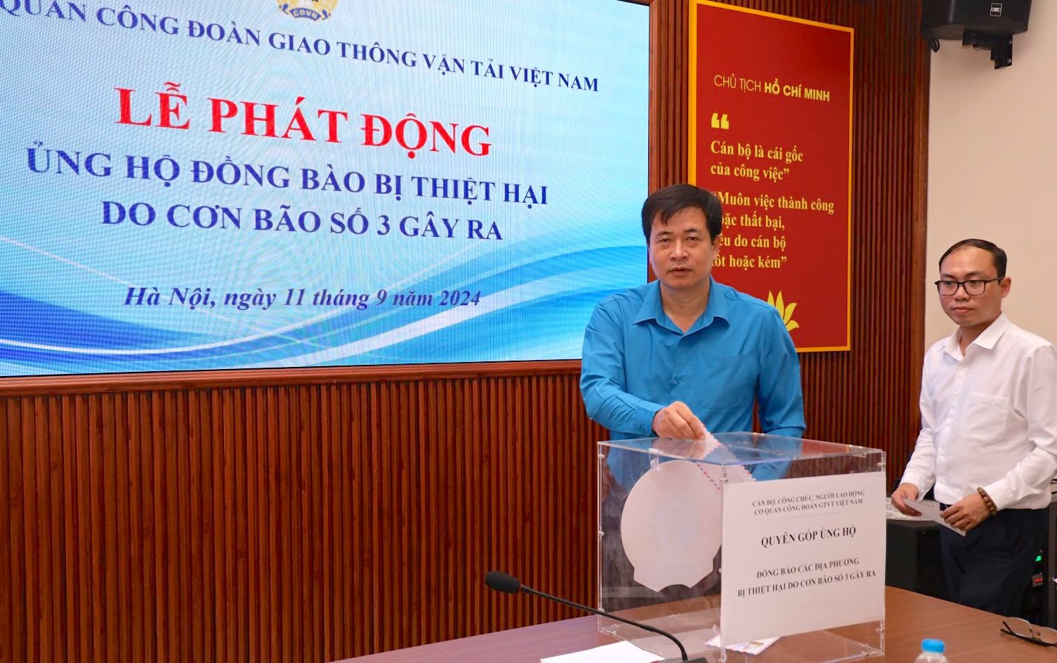 C&ocirc;ng đo&agrave;n GTVT Việt Nam vận động ủng hộ đồng b&agrave;o bị ảnh hưởng bởi b&atilde;o lũ- Ảnh 1.