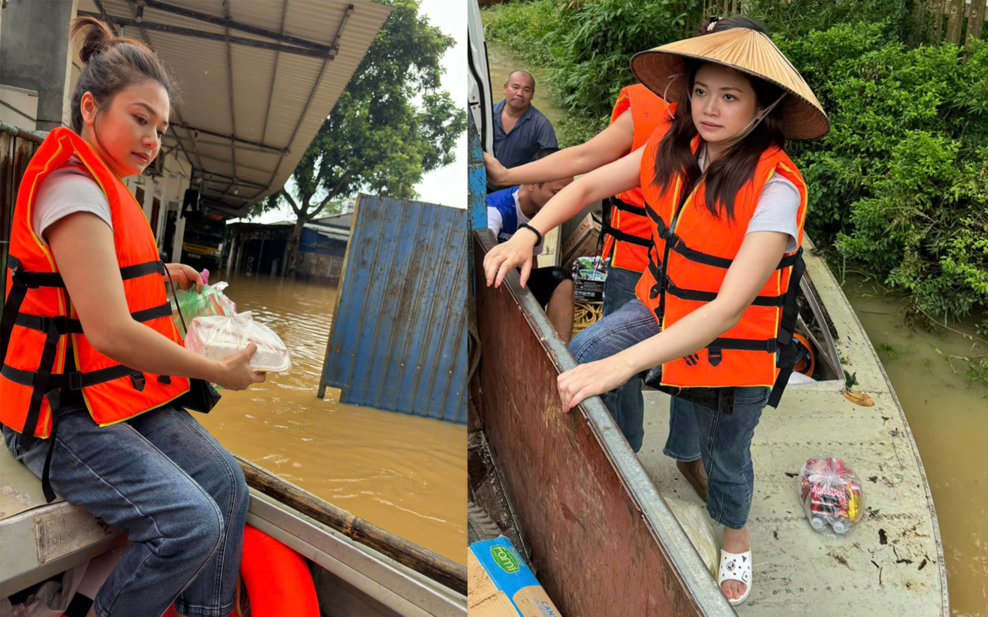 Nghệ sĩ Việt g&oacute;p tiền, đội mưa đi cứu trợ nơi rốn lũ- Ảnh 2.