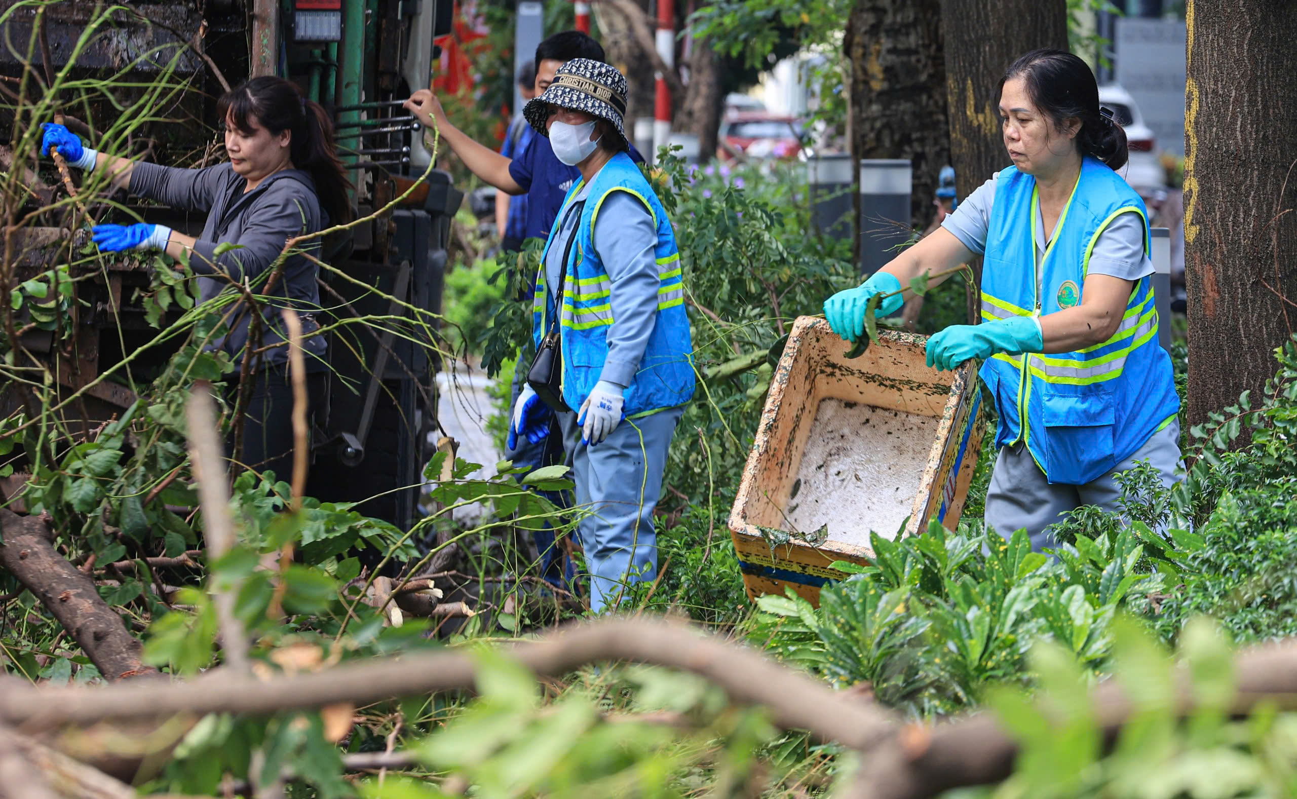 H&agrave; Nội tất bật thu dọn h&agrave;ng chục ngh&igrave;n c&acirc;y xanh g&atilde;y đổ sau b&atilde;o số 3- Ảnh 9.