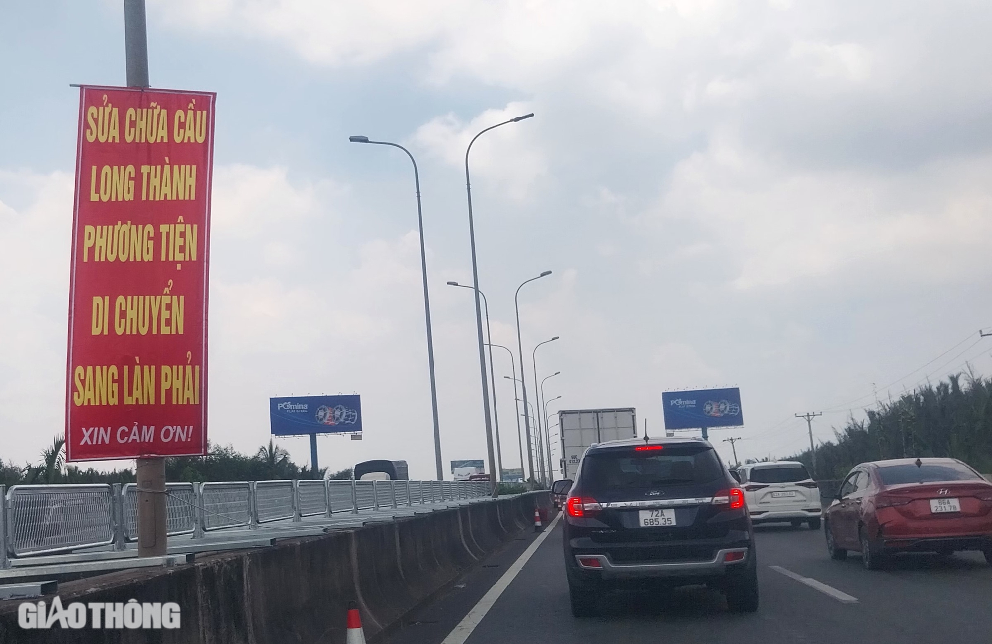 Điều tiết phương tiện sang QL51 để giảm &aacute;p lực cho cao tốc khi sửa cầu Long Th&agrave;nh- Ảnh 1.