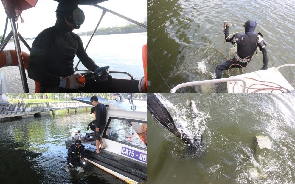 Theo ch&acirc;n người nh&aacute;i &ldquo;nội soi&rdquo; hệ thống trụ của 4 c&acirc;y cầu tr&ecirc;n s&ocirc;ng Hương