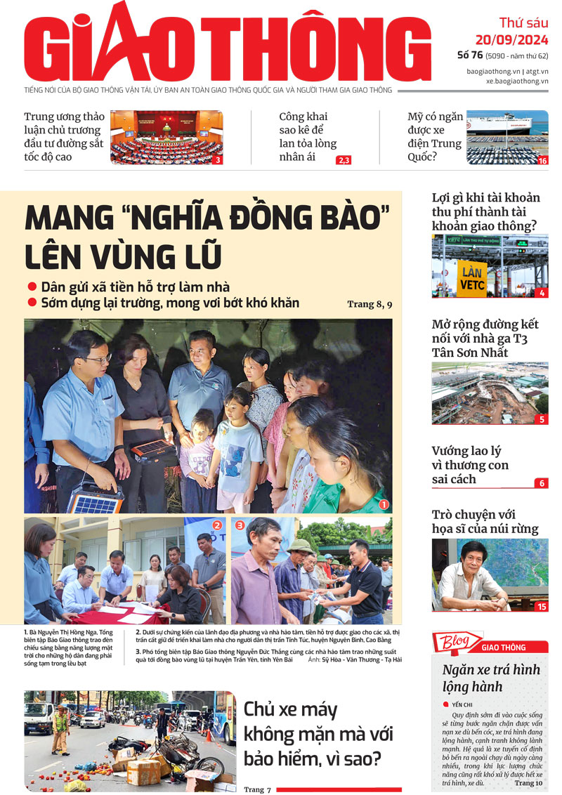 Tin mới nhất, hay nhất tr&ecirc;n B&aacute;o Giao th&ocirc;ng ng&agrave;y 20/9/2024- Ảnh 1.