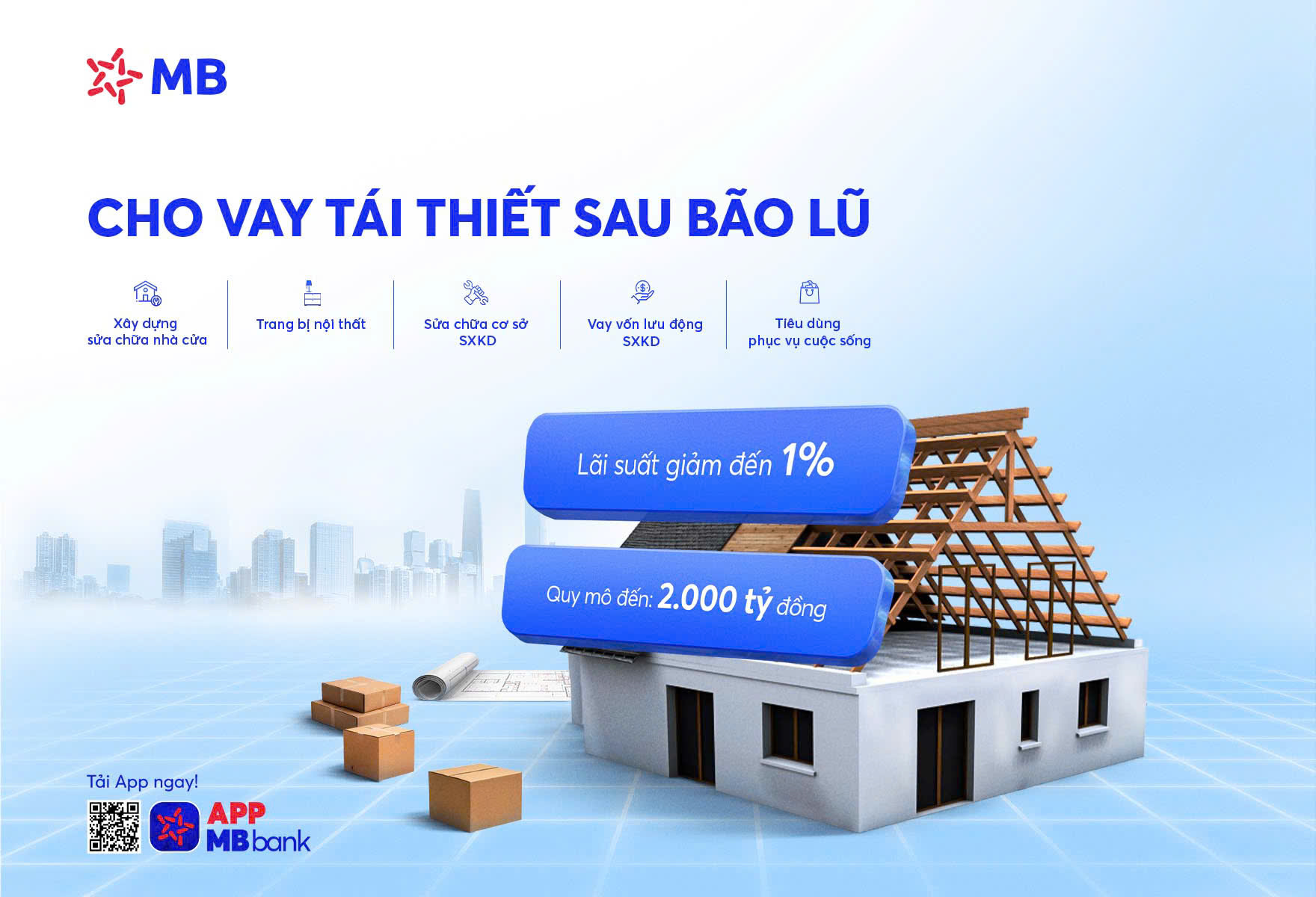MB triển khai g&oacute;i vay 2.000 tỷ hỗ trợ t&aacute;i thiết cuộc sống cho kh&aacute;ch h&agrave;ng v&ugrave;ng b&atilde;o lũ- Ảnh 1.