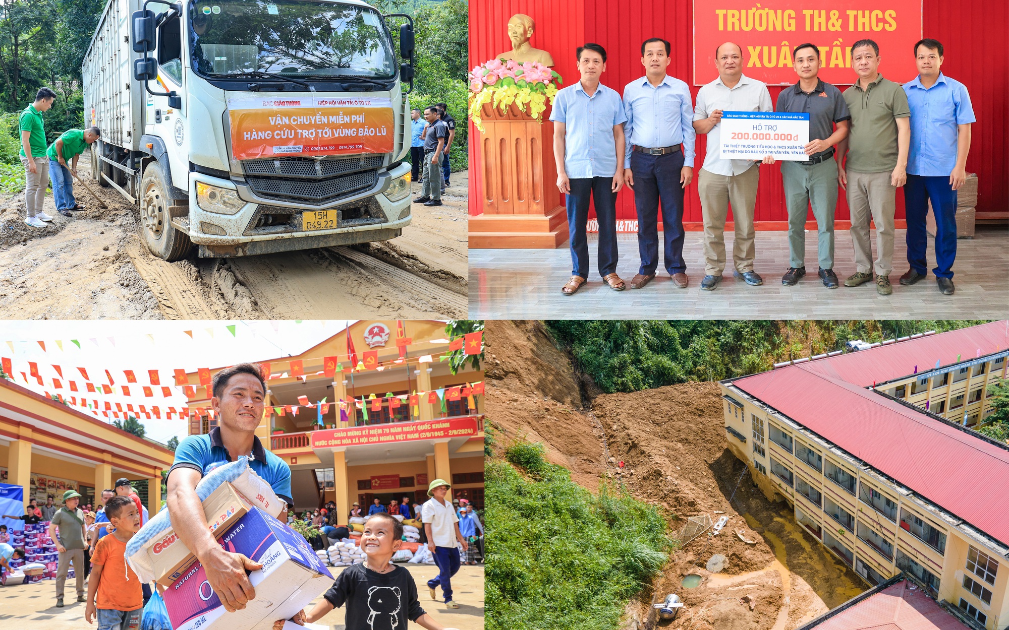 Vượt s&igrave;nh lầy, sạt lở, gi&uacute;p đồng b&agrave;o Y&ecirc;n B&aacute;i t&aacute;i thiết trường sau b&atilde;o lũ