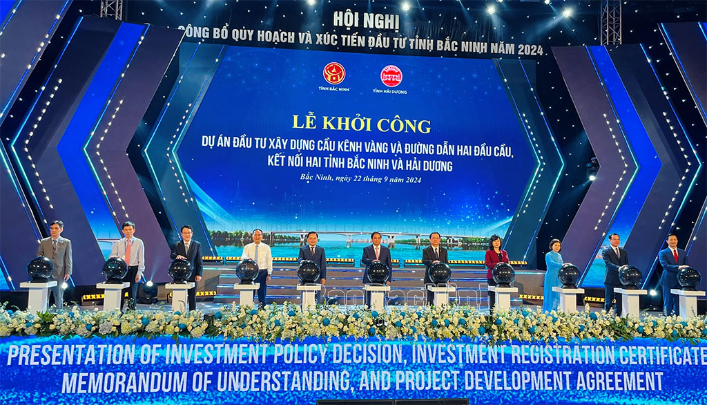 Khởi c&ocirc;ng cầu K&ecirc;nh V&agrave;ng gần 2.200 tỷ đồng nối Bắc Ninh v&agrave; Hải Dương- Ảnh 1.