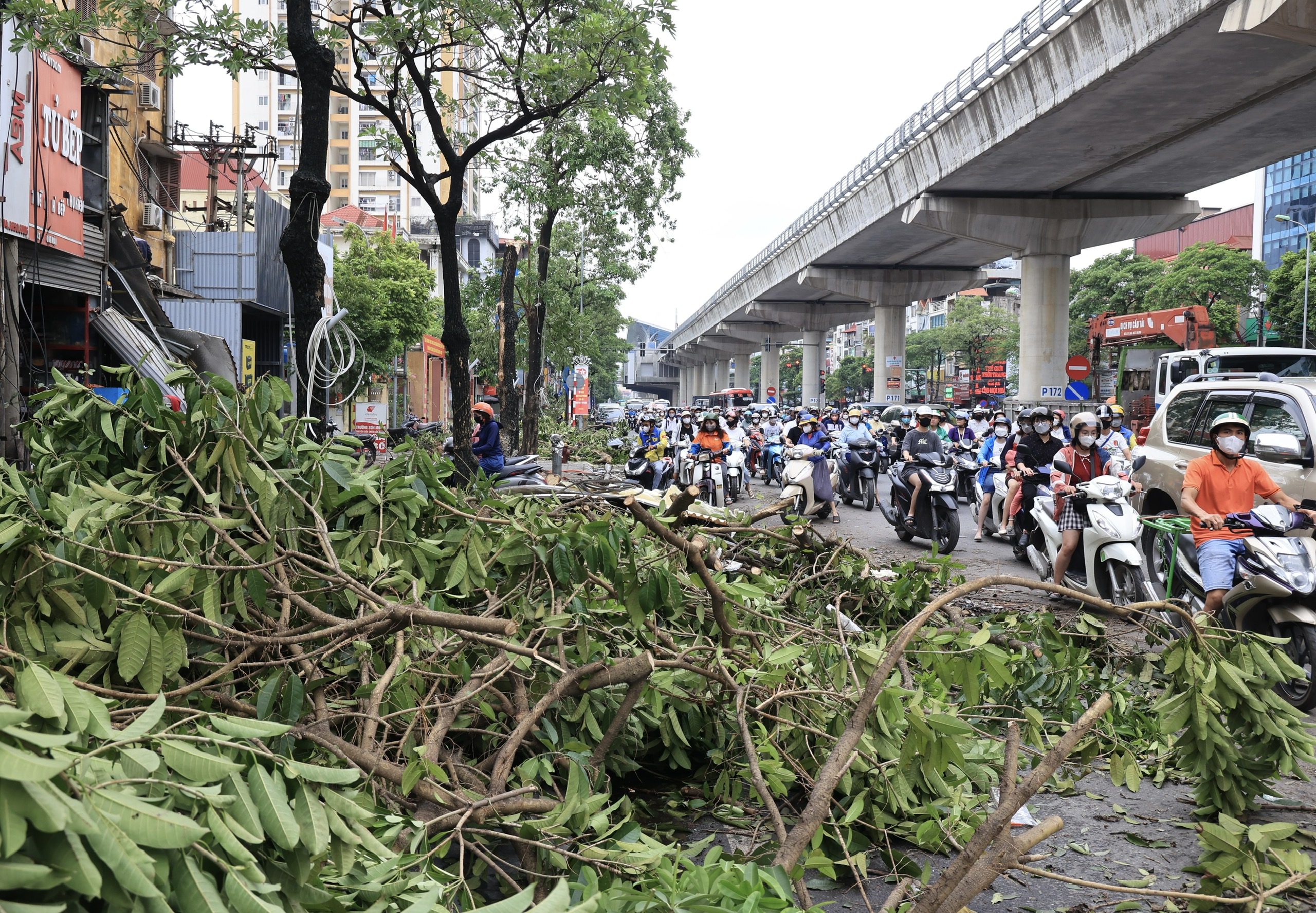 H&agrave; Nội: Nhiều tuyến phố vẫn ngổn ngang c&acirc;y đổ- Ảnh 3.