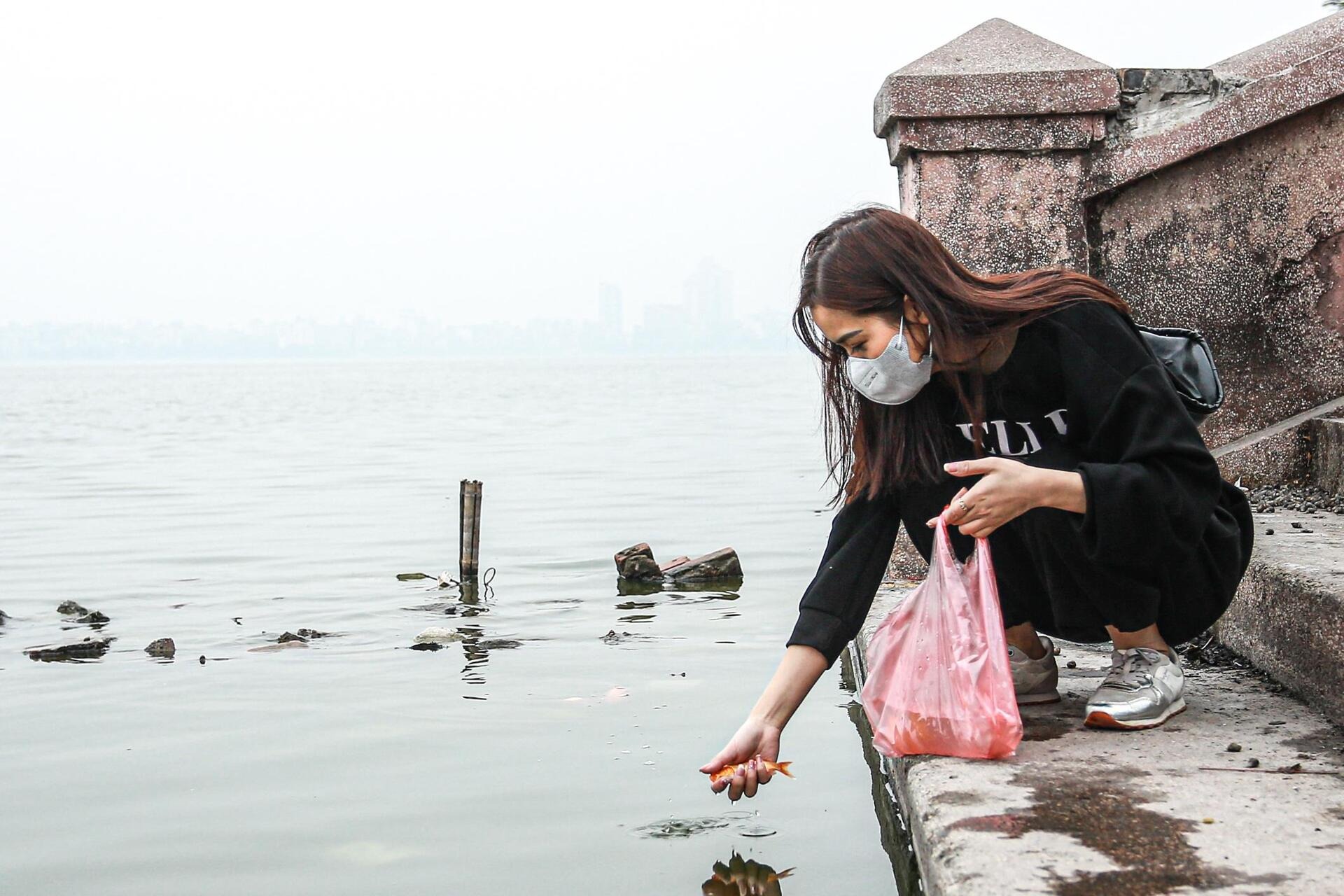 Hà Nội: Lan tỏa thông điệp "Thả cá, đừng thả túi nilon" ngày ông Táo về trời- Ảnh 6. Hà Nội: Lan tỏa thông điệp "Thả cá, đừng thả túi nilon" ngày ông Táo về trời- Ảnh 6.