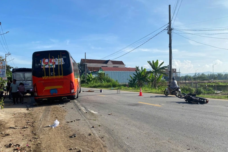 Hiện trường vụ tai nạn - Ảnh:NC.