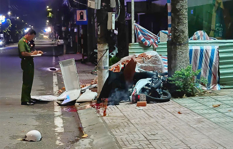 Hiện trường vụ tai nạn - Ảnh: Minh Thanh.