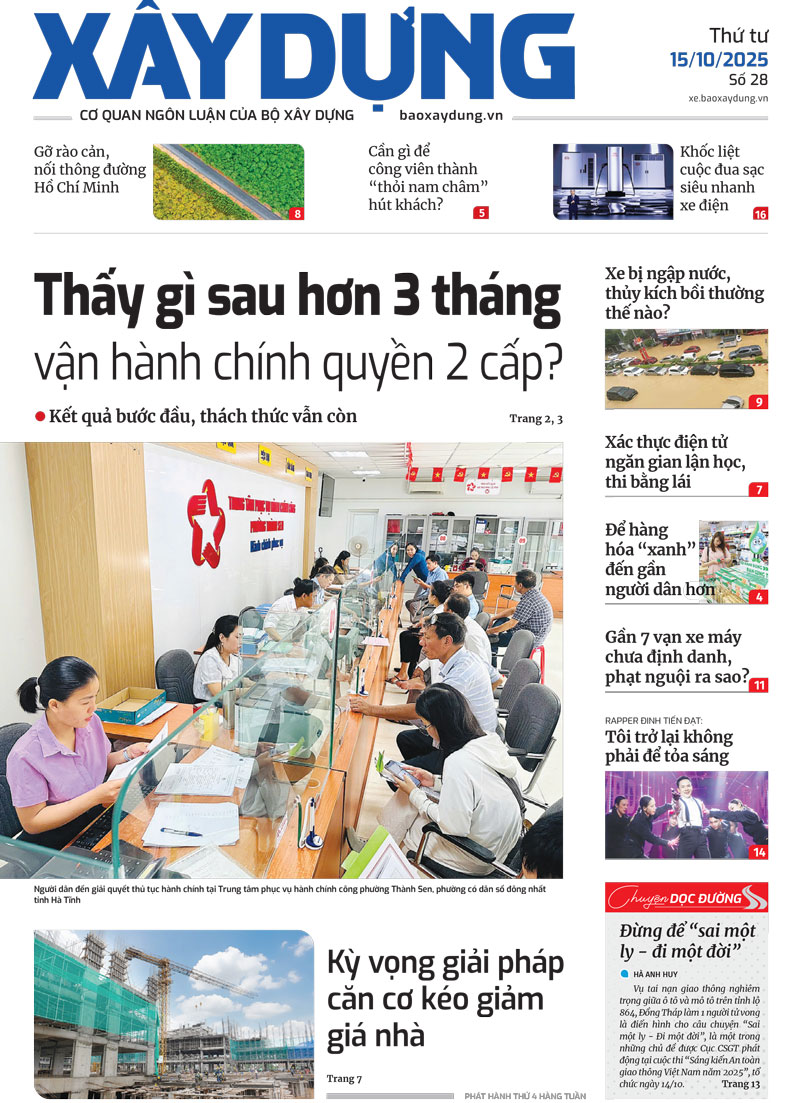 Trang nhất B&aacute;o X&acirc;y dựng số 28 ra ng&agrave;y 15/10/2025.