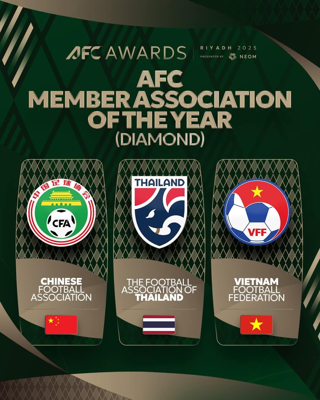 VFF vào top 3 để cử giải thưởng lớn tại AFC Awards 2025- Ảnh 1. VFF vào top 3 để cử giải thưởng lớn tại AFC Awards 2025- Ảnh 1.