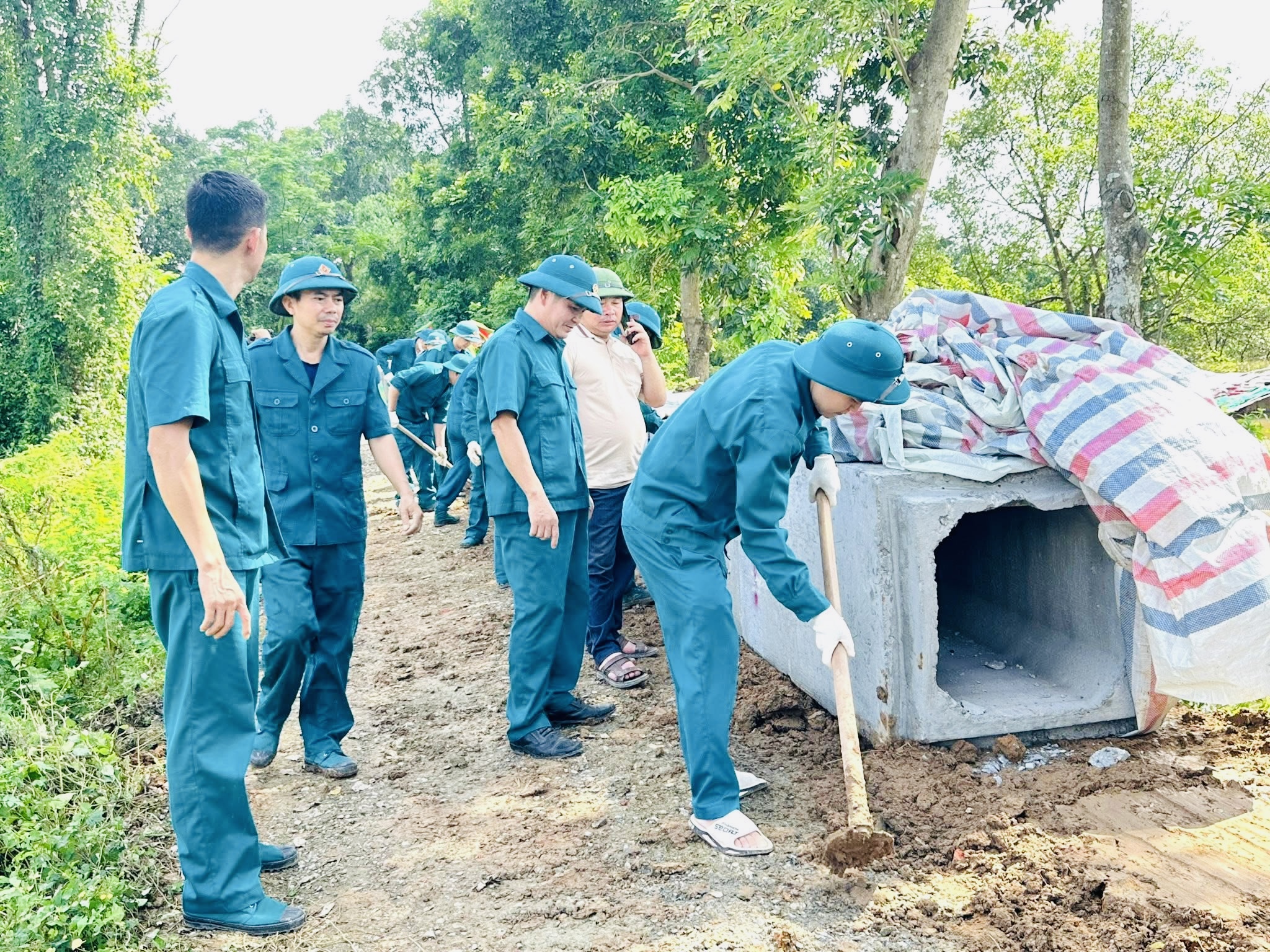 H&agrave; Nội: C&ocirc;ng an, bộ đội xuống đồng gặt l&uacute;a gi&uacute;p d&acirc;n sau mưa b&atilde;o- Ảnh 11.