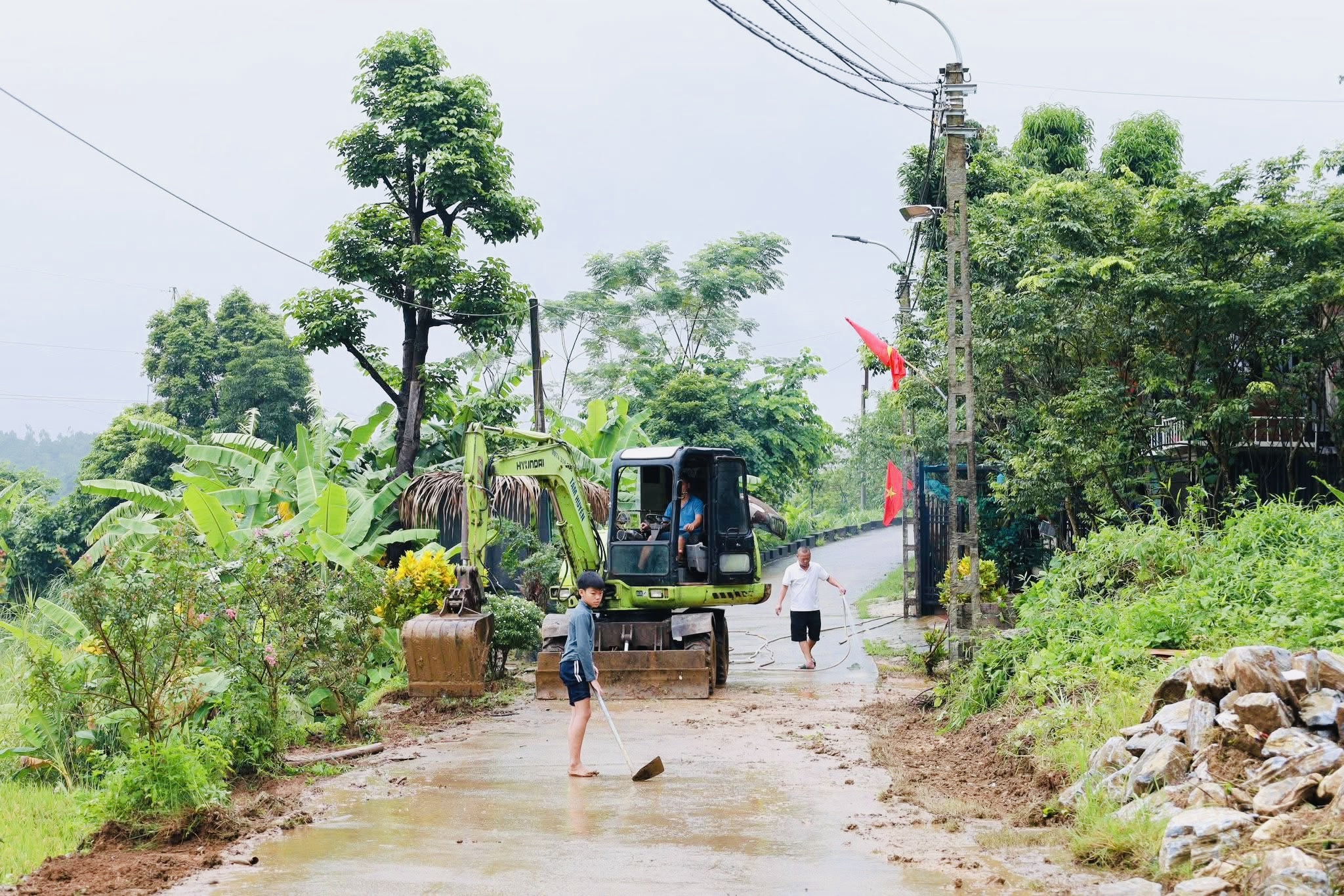 H&agrave; Nội: C&ocirc;ng an, bộ đội xuống đồng gặt l&uacute;a gi&uacute;p d&acirc;n sau mưa b&atilde;o- Ảnh 7.