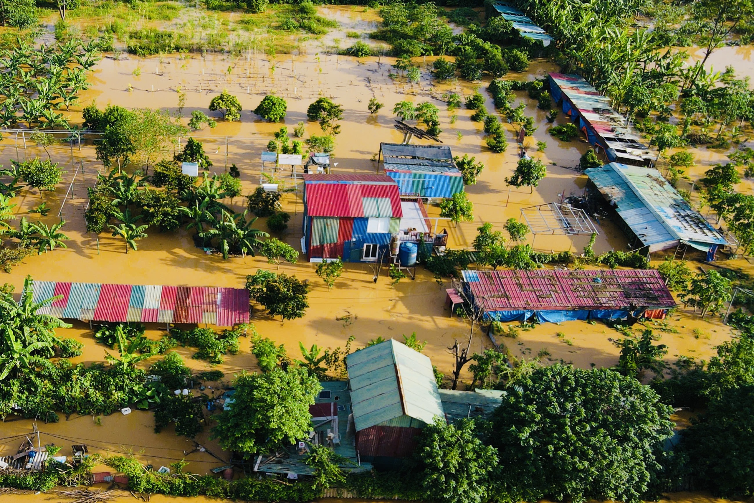 H&agrave; Nội: Nước s&ocirc;ng Hồng tr&agrave;n l&ecirc;n đường, người d&acirc;n phải đi lại bằng thuyền- Ảnh 12.