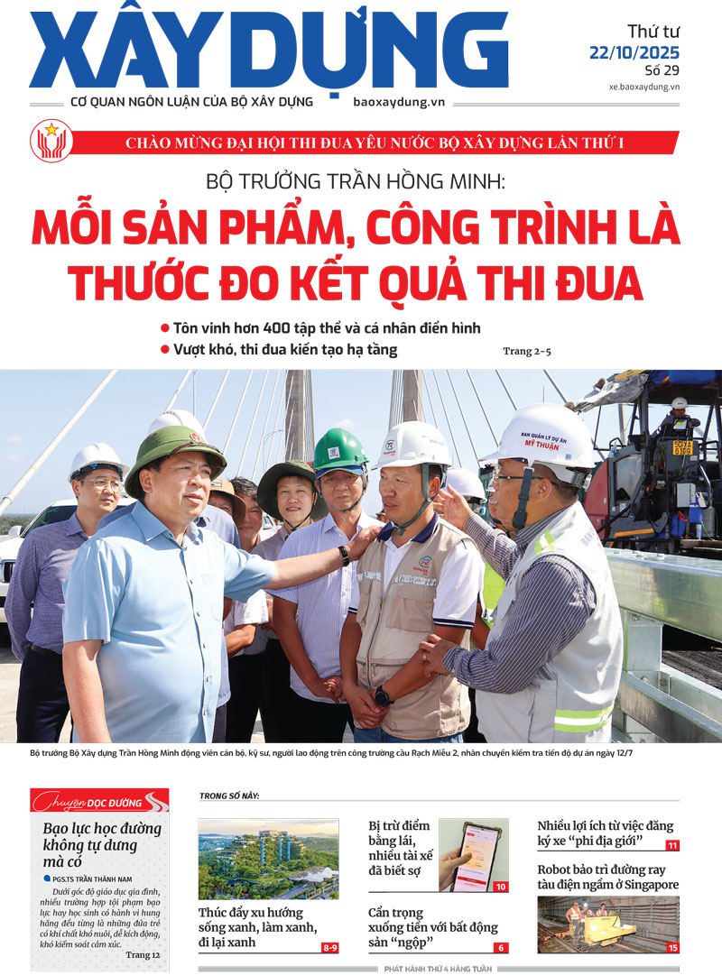 Trang nhất Báo Xây dựng số 29 ra ngày 22/10/2025. Trang nhất Báo Xây dựng số 29 ra ngày 22/10/2025.