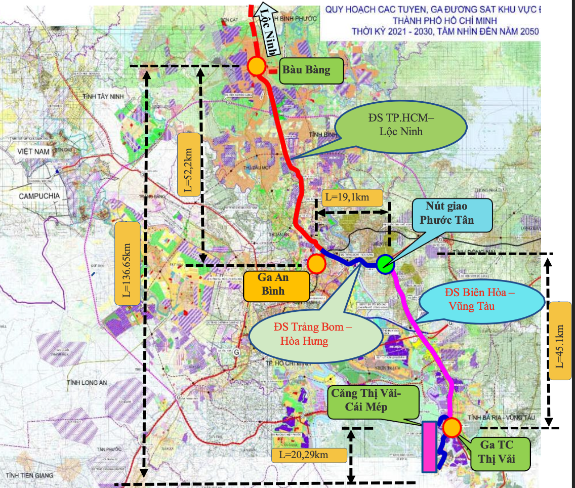 Hướng tuyến đường sắt B&agrave;u B&agrave;ng - C&aacute;i M&eacute;p kết nối &ldquo;xương sống&rdquo; logistics Đ&ocirc;ng Nam Bộ- Ảnh 1.