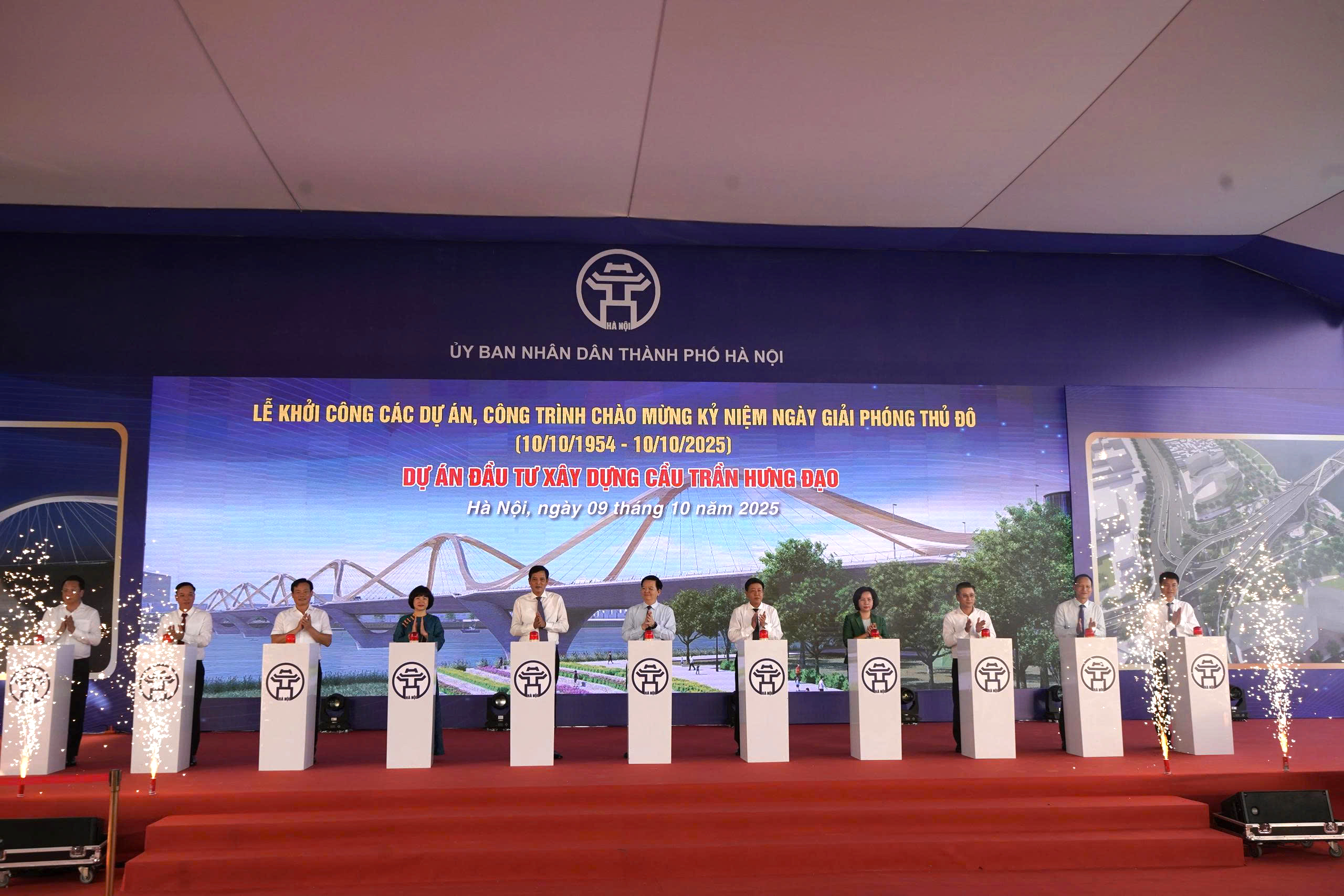 H&agrave; Nội khởi c&ocirc;ng cầu Trần Hưng Đạo gần 16 ngh&igrave;n tỷ đồng, biểu tượng h&igrave;nh v&ograve;m th&eacute;p v&ocirc; cực- Ảnh 1.
