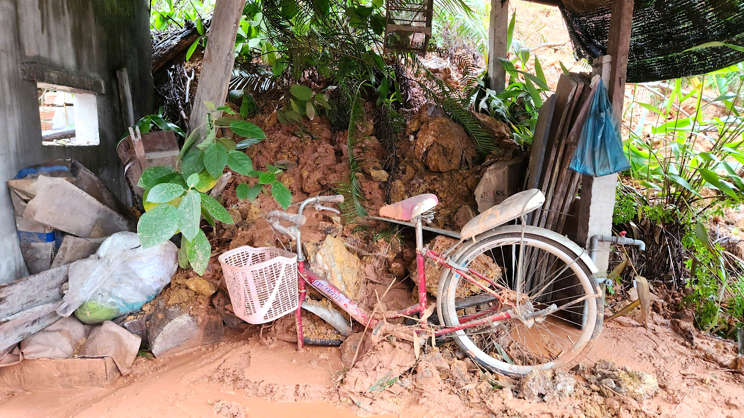 Quả đồi sạt lở "tấn c&ocirc;ng" nh&agrave; d&acirc;n, uy hiếp an to&agrave;n quốc lộ qua Quảng Ng&atilde;i- Ảnh 7.