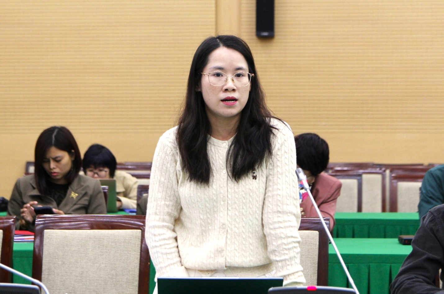 Đại diện Bộ Tư ph&aacute;p đ&oacute;ng g&oacute;p &yacute; kiến tại hội thảo..JPG