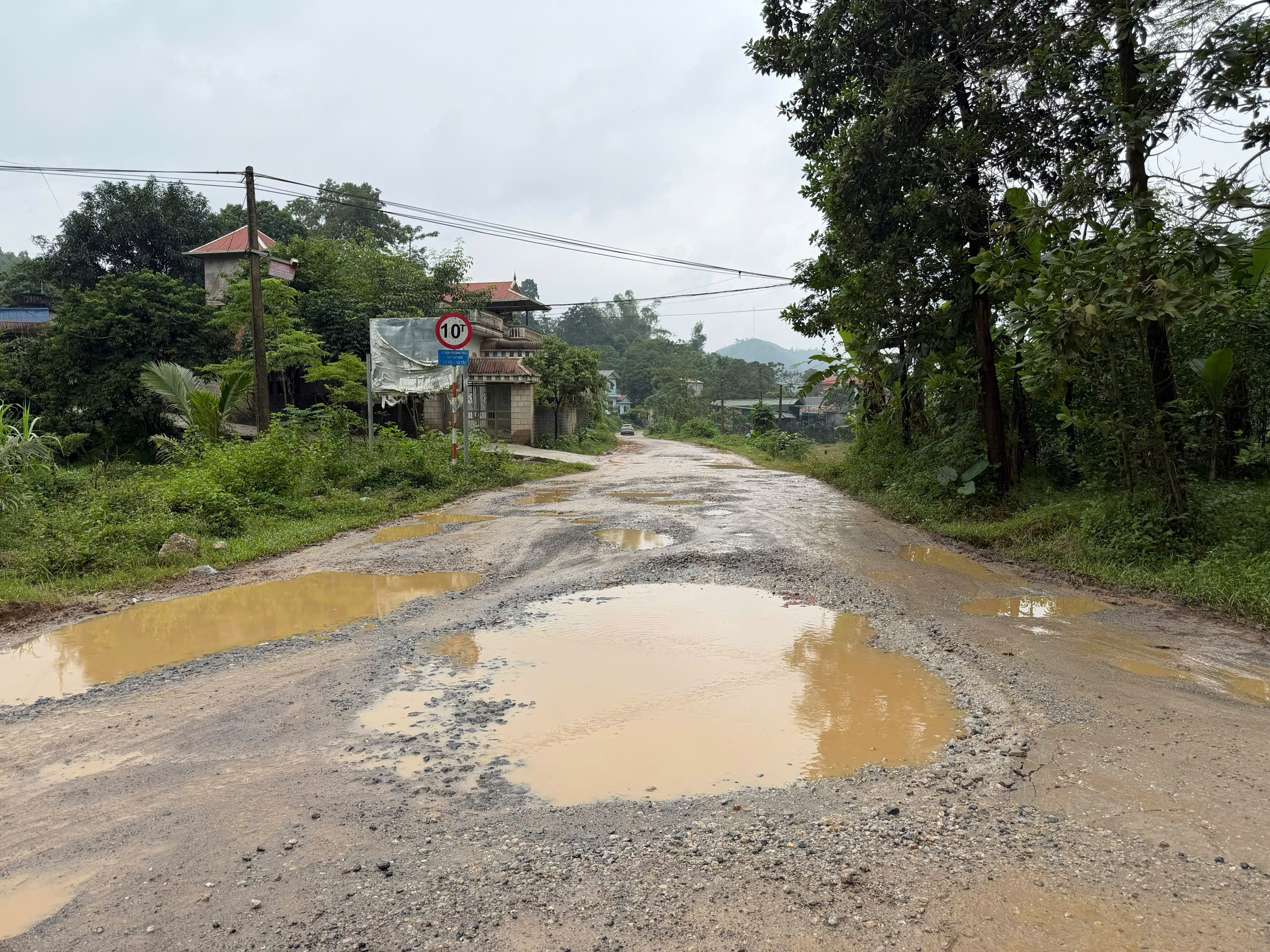 Người d&acirc;n khốn khổ băng qua tuyến đường to&agrave;n ổ tr&acirc;u ở Ph&uacute; Thọ- Ảnh 1.