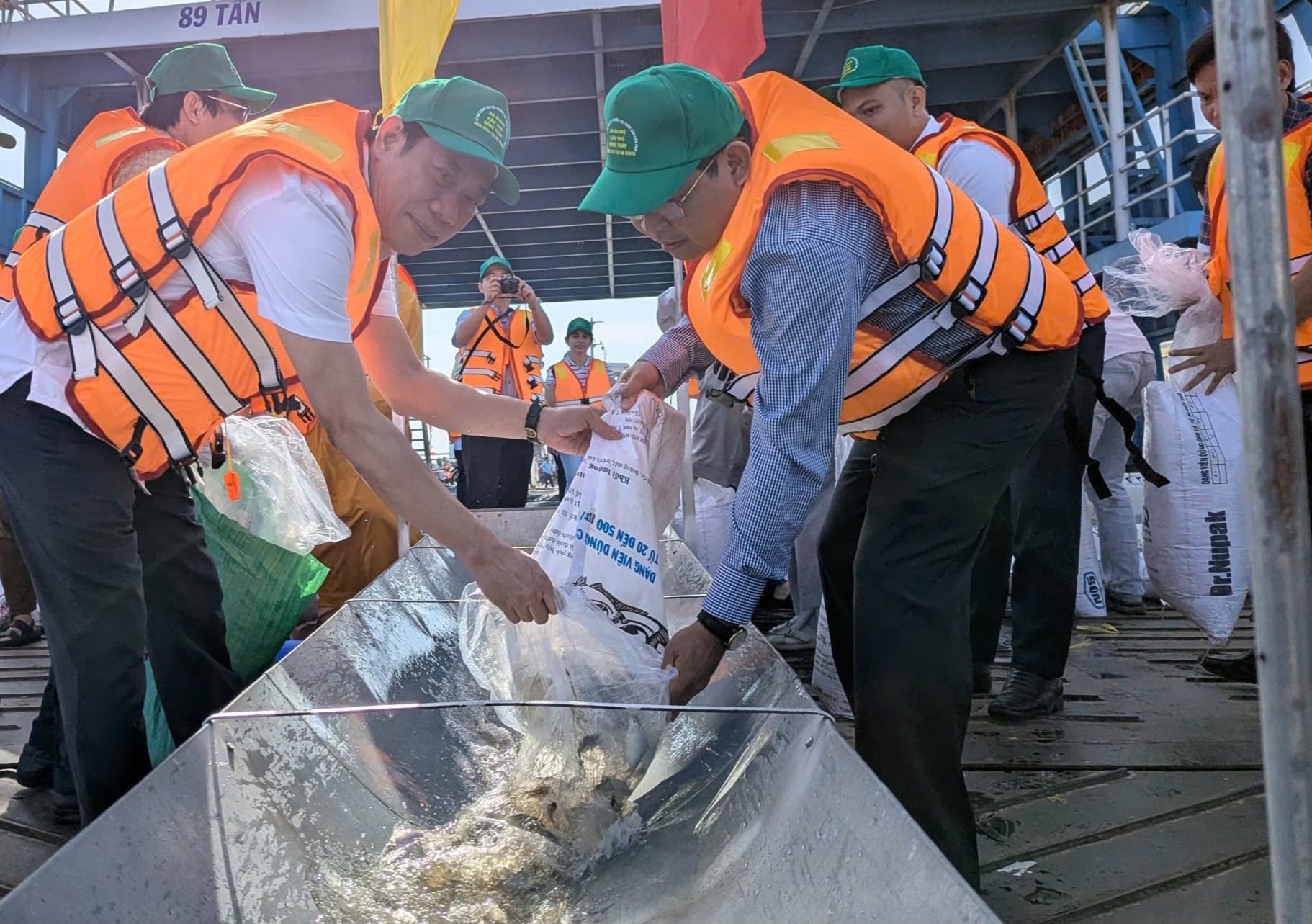Thả hơn 2 tấn c&aacute; giống xuống s&ocirc;ng Hậu để t&aacute;i tạo nguồn lợi thủy sản- Ảnh 2.