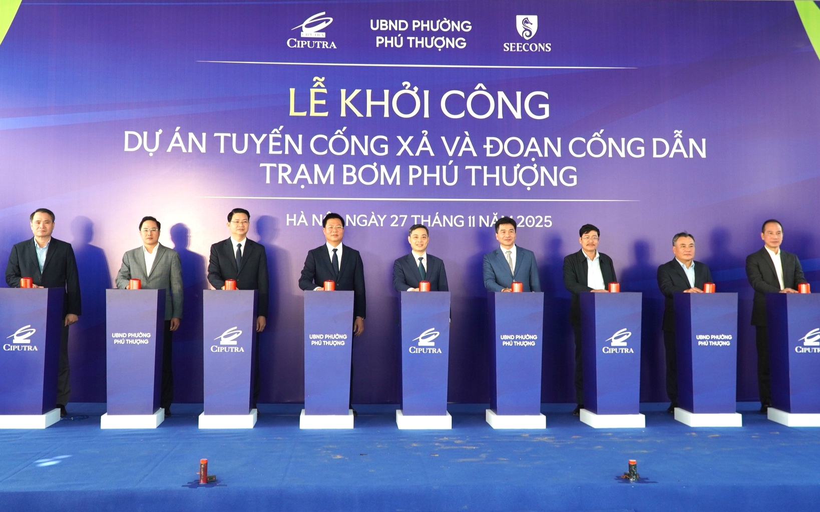H&agrave; Nội: Khởi c&ocirc;ng dự &aacute;n tho&aacute;t nước cho khu đ&ocirc; thị Nam Thăng Long