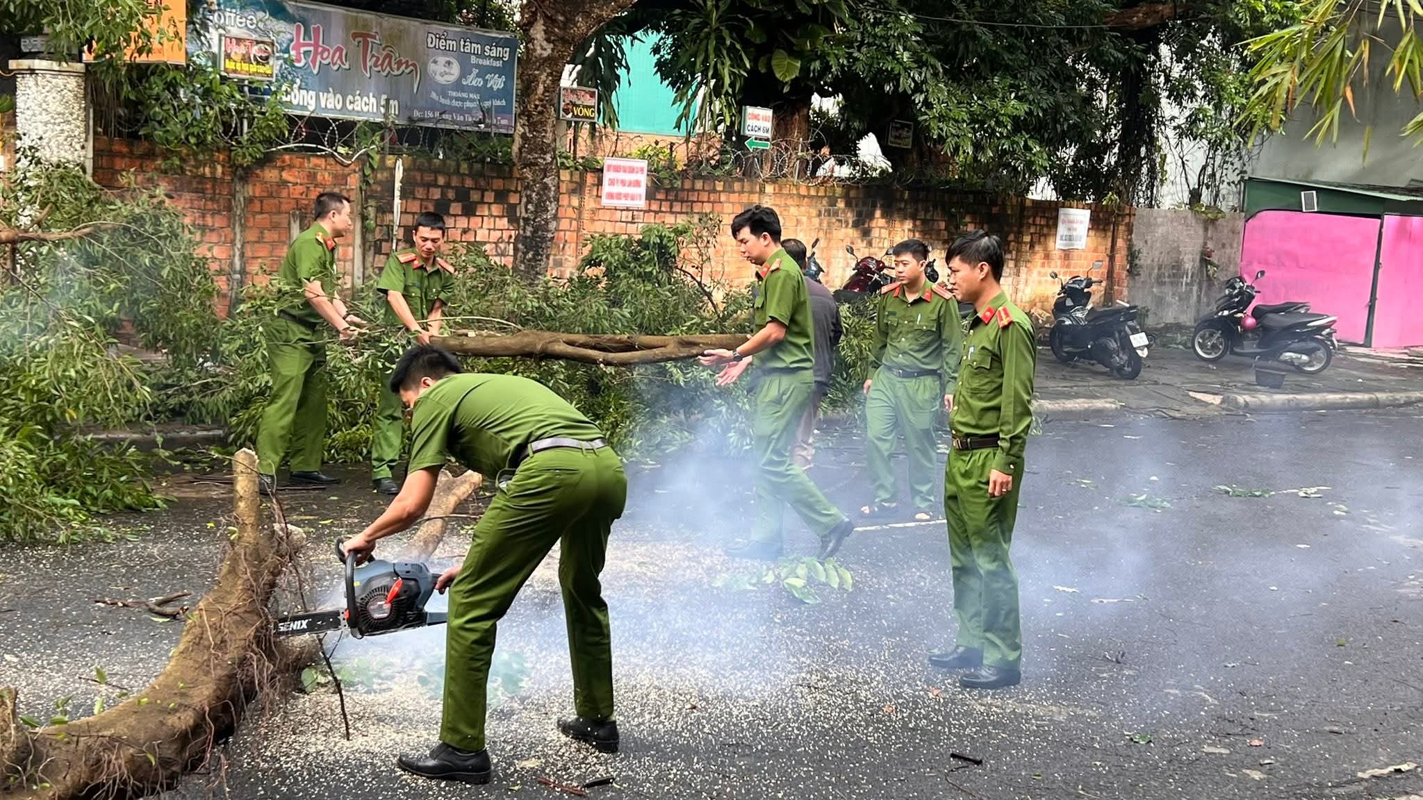 Bộ đội, c&ocirc;ng an gi&uacute;p người d&acirc;n Quảng Ng&atilde;i lợp m&aacute;i nh&agrave;, dọn c&acirc;y đổ, th&ocirc;ng đường sau b&atilde;o- Ảnh 12.