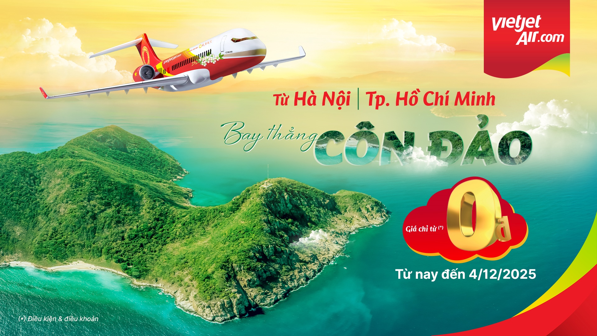Bay C&ocirc;n Đảo chỉ từ 0 đồng với "3 ng&agrave;y v&agrave;ng" si&ecirc;u ưu đ&atilde;i của Vietjet- Ảnh 1.