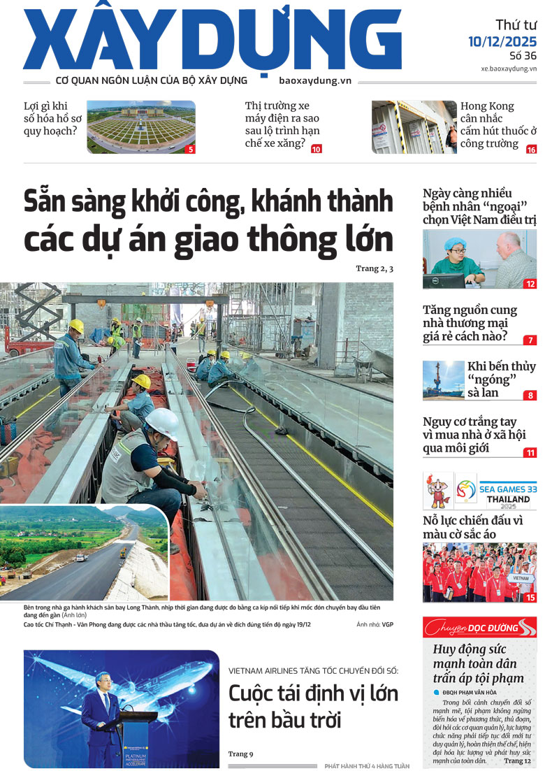 Trang nhất B&aacute;o X&acirc;y dựng số 36 ra ng&agrave;y 10/12/2025.