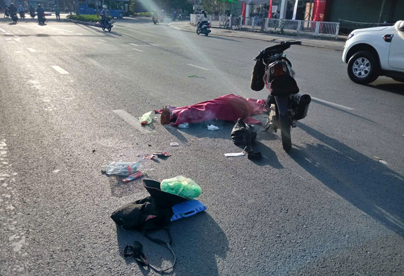 Hiện trường vụ tai nạn.