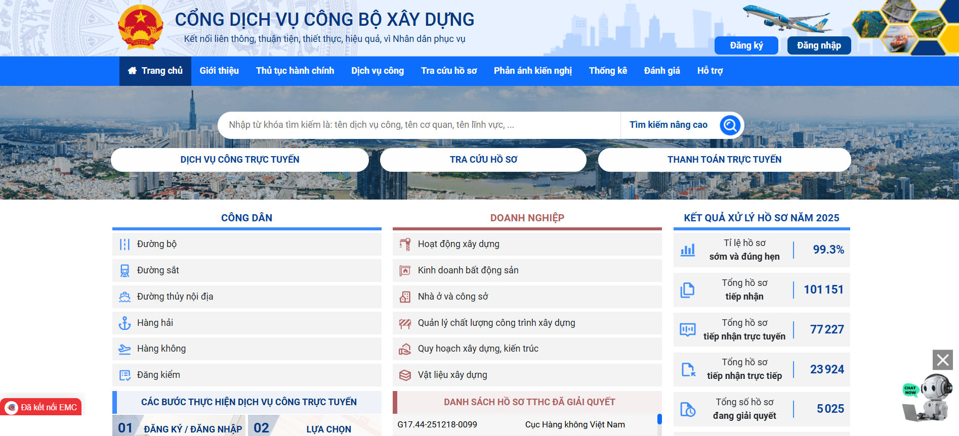 Bộ X&acirc;y dựng li&ecirc;n tục xếp hạng 1 trong khối c&aacute;c bộ, ng&agrave;nh về chất lượng cung cấp DVC trong năm 2025. (Ảnh minh họa)