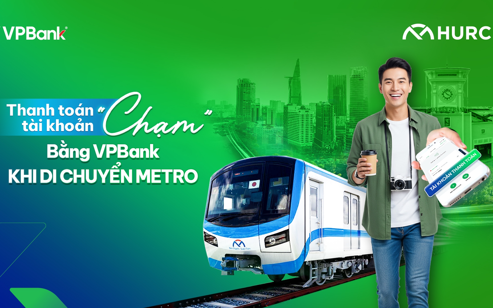 Thanh to&aacute;n Metro chỉ bằng một chạm điện thoại với t&agrave;i khoản VPBank