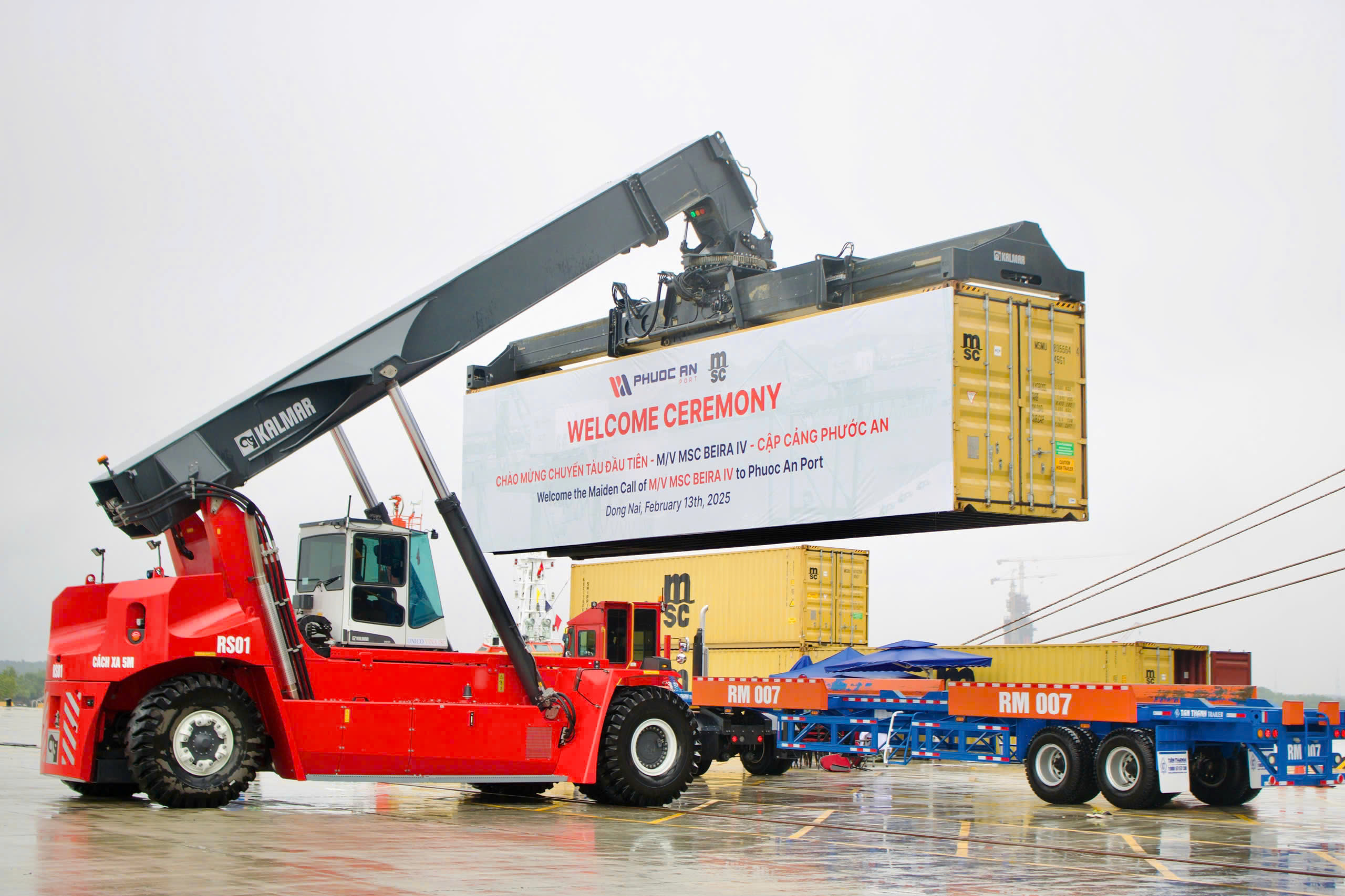 Cảng Phước An đ&oacute;n chuyến h&agrave;ng đầu ti&ecirc;n của h&atilde;ng t&agrave;u quốc tế MSC- Ảnh 1.