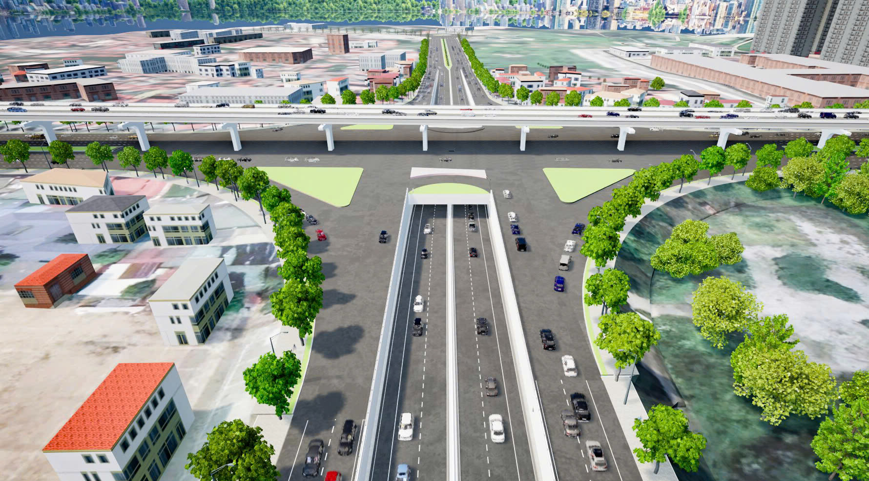 Phối cảnh hầm chui 6 l&agrave;n xe tr&ecirc;n đường Ho&agrave;ng Quốc Việt- Ảnh 2.
