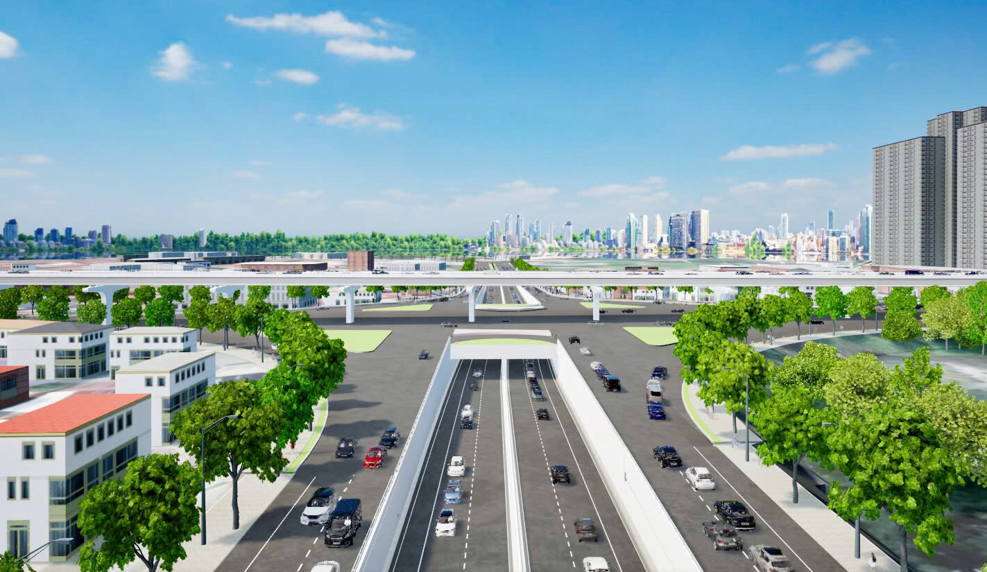 Phối cảnh hầm chui 6 l&agrave;n xe tr&ecirc;n đường Ho&agrave;ng Quốc Việt- Ảnh 3.