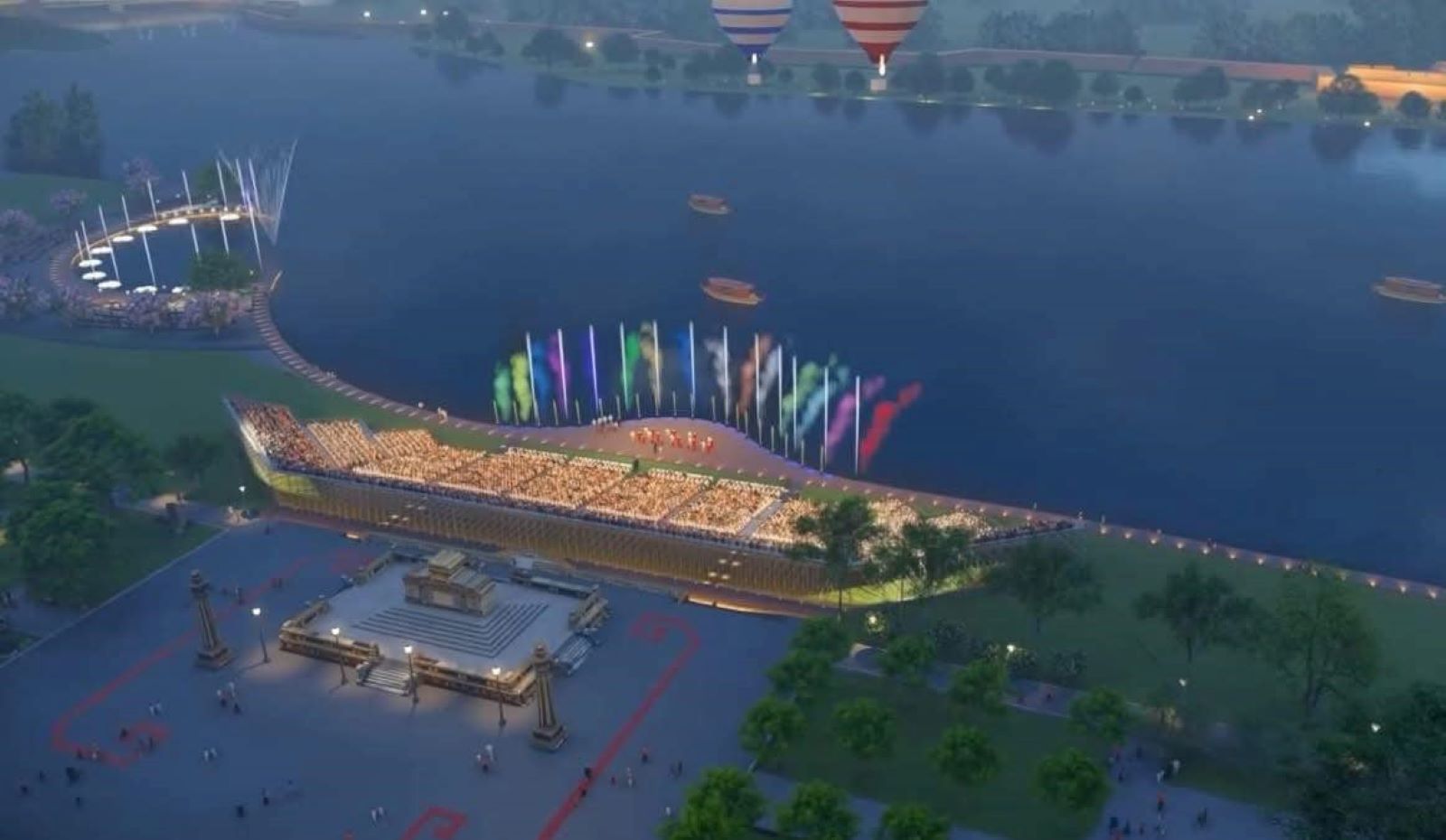 Gấp r&uacute;t thi c&ocirc;ng s&acirc;n khấu nổi tr&ecirc;n s&ocirc;ng phục vụ khai mạc Năm Du lịch quốc gia 2025- Ảnh 9.