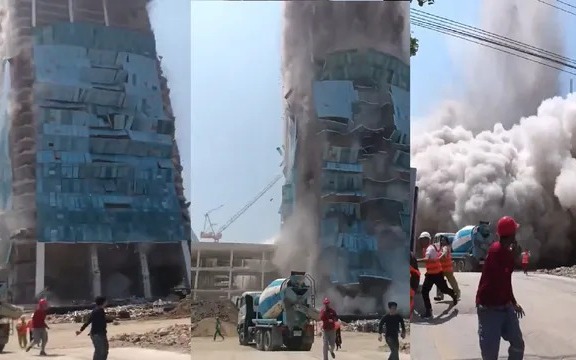 Th&aacute;i Lan: C&ocirc;ng tr&igrave;nh 30 tầng bị sập nhiều lần v&agrave;o 