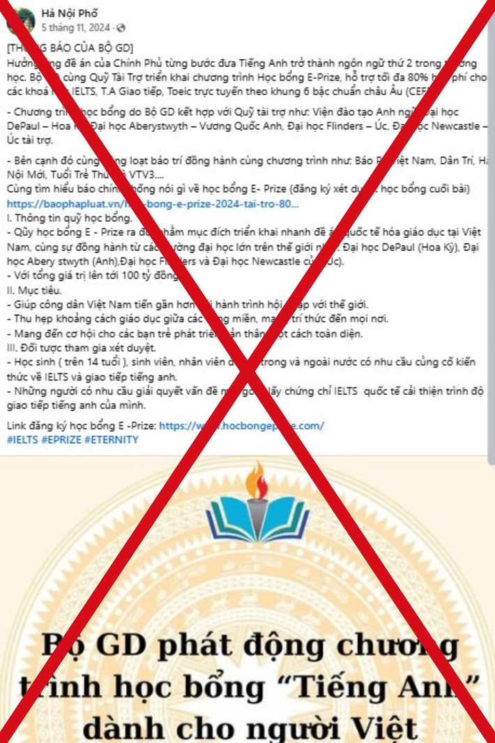 Bộ GD&ĐT bị giả mạo hỗ trợ quỹ học bổng 80% cho người học IELTS, TOEIC- Ảnh 2.