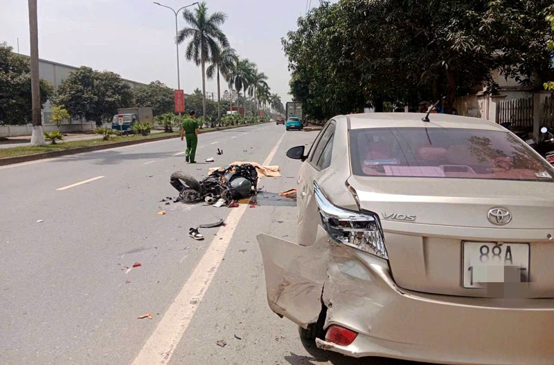 Hiện trường xảy ra vụ tai nạn.