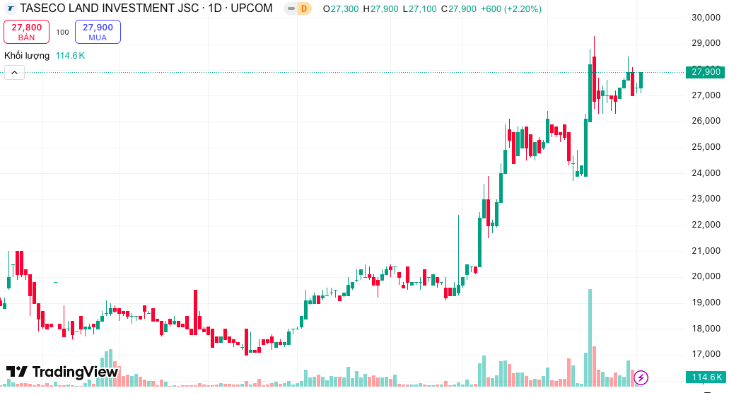 Đằng sau đ&agrave; tăng gi&aacute; của cổ phiếu Taseco Land- Ảnh 1.