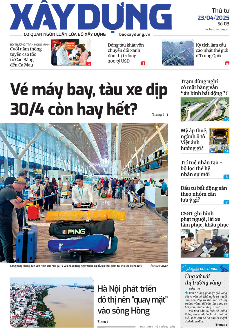Trang nhất B&aacute;o X&acirc;y dựng số 3 ra ng&agrave;y 23/4/2025.