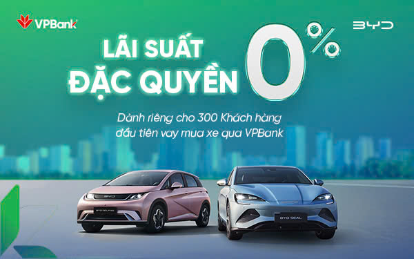 VPBank v&agrave; BYD ưu đ&atilde;i l&atilde;i suất độc quyền 0% trong 24 th&aacute;ng cho kh&aacute;ch h&agrave;ng mua xe- Ảnh 1.