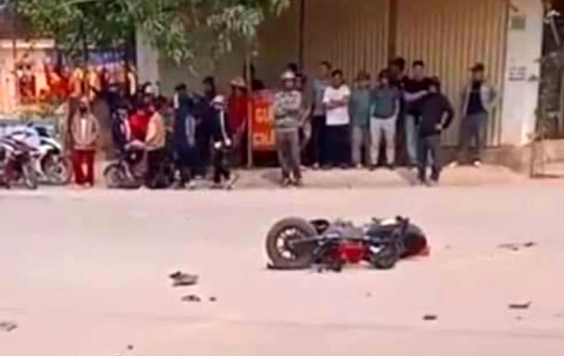 Hiện trường vụ tai nạn khiến nam sinh lớp 9 tử vong (Ảnh: MXH).